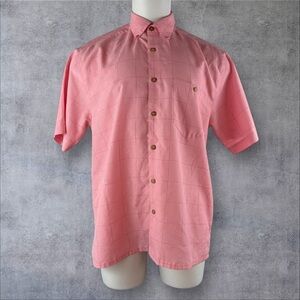 AXIS Shirt Mens Large Pink Pocket Rayon Polyester Blend Short Sleeve (541)